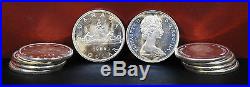 10 Vintage 1966 Uncirculated 80% Silver Royal Canadian Silver Dollars