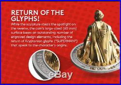 10 oz SUPERMAN Sculpture 3D Last Son Of Krypton Silver Coin 100$ Canada 2018