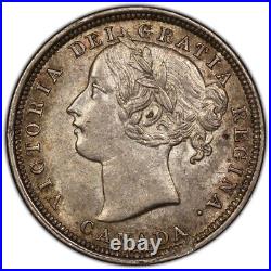 1858 Canada Silver Twenty Cents ICCS MS-62 Coinage Toned Nice Condition