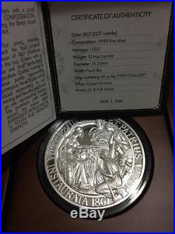 1867-2017 Canada 150 10OZ Pure Silver Confederation Medal Re-strike 38/1000