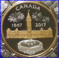 1867-2017 Centennial Flame Parliament $50 Silver Proof Canada Coin Puzzle Piece