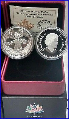 1867-2017 Proof Pure Silver Dollar $1 Canada 150th Anniversary Confederation