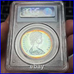 1876-1976 $1 SP67 Toned Canada Library Silver Dollar Beautiful Rainbow Toning