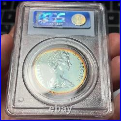 1876-1976 $1 SP67 Toned Canada Library Silver Dollar Beautiful Rainbow Toning