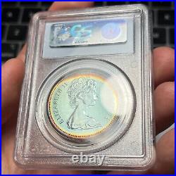 1876-1976 $1 SP67 Toned Canada Library Silver Dollar Beautiful Rainbow Toning