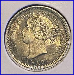 1896 Canada Dime BU Toned MS+ Gem Silver Coin 1896 Canada Dime BU Toned MS+ Gem Silver Coin