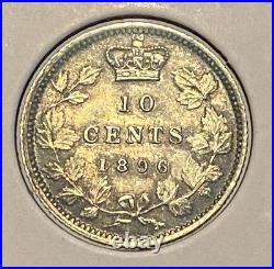 1896 Canada Dime BU Toned MS+ Gem Silver Coin 1896 Canada Dime BU Toned MS+ Gem Silver Coin