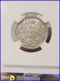 1899 Canada Victoria 25 Cents Silver NGC MS-61 BU UNC