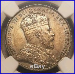 1902 Canadian Silver 50 cents MS62 Rare Key Date