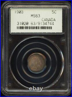 1903 Canada 5c silver PCGS MS63 OGH