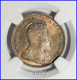 1906 Canada Silver 25 Cents Large Crown NGC MS-62 25c 1906 Canada Silver 25 Cents Large Crown NGC MS-62 25c