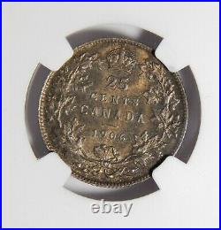 1906 Canada Silver 25 Cents Large Crown NGC MS-62 25c