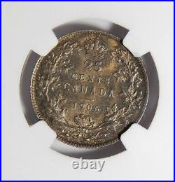 1906 Canada Silver 25 Cents Large Crown NGC MS-62 25c 1906 Canada Silver 25 Cents Large Crown NGC MS-62 25c