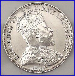 1908 Canada Silver 5 Cents Coin RARE LARGE 8 UNCIRCULATED #coinsofcanada