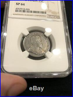 1908 Canada Specimen 25C Silver Quarter NGC SP64 Mintage 1,000 RARE