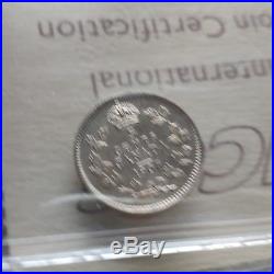 1908 SPECIMEN Canada Silver 5 Cents Coin ICCS SP-65 Large 8 2 Letter Flip