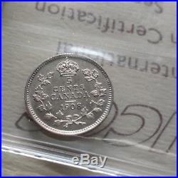 1908 SPECIMEN Canada Silver 5 Cents Coin ICCS SP-65 Large 8 2 Letter Flip