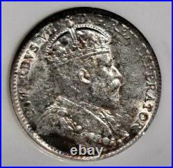 1910 CANADA SILVER 5 CENTS ROUND LEAVES/BOW TIE -NGC AU 55 SCARCE! -d184dutsc2