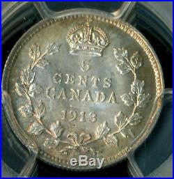 1913 Canada Silver 5 Cent, PCGS MS 66