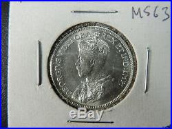 1918 25 Cent Coin Canada Twenty Five Cents King George V. 925 Silver MS63+ Grade