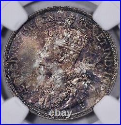 1918 Canada Silver 25c NGC MS 63 Deep Copper Toining