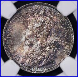 1918 Canada Silver 25c NGC MS 63 Deep Copper Toining