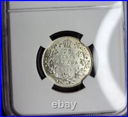 1919 25 Cents Canada Silver Quarter NGC MS63+ BU almost Gem Uncirculated Coin
