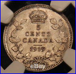 1919 Canada Silver 5 Cents MS65 NGC certified Gem Uncirculated