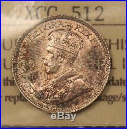 1932 Canada Silver 10 Cents MS-64 ICCS Near Gem Uncirculated, toned. BV $425