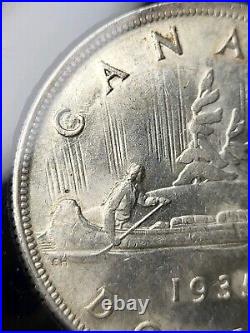 1935 Canada 1 Dollar High MS GRADE DOUBLED REAR CANOER