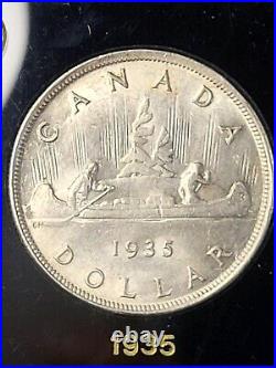 1935 Canada 1 Dollar High MS GRADE DOUBLED REAR CANOER