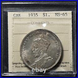 1935 Canada $1 ICCS MS65 Silver Dollar #20671