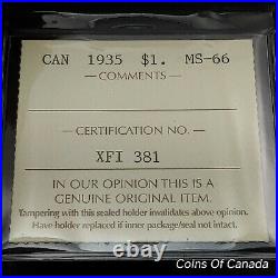 1935 Canada $1 Silver Dollar ICCS MS-66 Blast White Stunner! #coinsofcanada