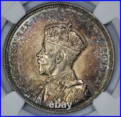 1935 Canada $1 Silver Dollar NGC MS 62 Rainbow Toned