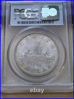 1935 Canada $1 Silver Dollar PCGS MS 65