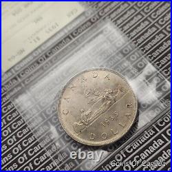 1935 Canada $1 Silver Dollar RARE SWL Short Water Line ICCS MS 64 #coinsofcanada