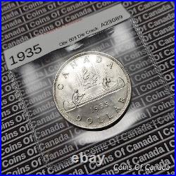 1935 Canada $1 Silver Dollar UNCIRCULATED Coin -Obv 003 Die Crack #coinsofcanada