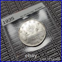 1935 Canada $1 Silver Dollar UNCIRCULATED Coin -Obv 003 Die Crack #coinsofcanada