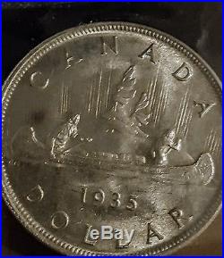 1935 Canada Canadian Silver Dollar Error Doubling CCCS MS RARE