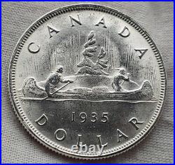 1935 Canada Silver Dollar Georgivs V RARE HIGH GRADE BU Gorgeous Eye Appeal #A1