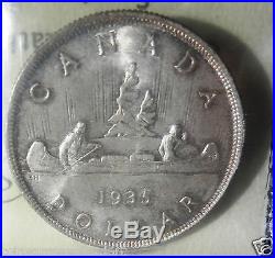 1935 Canada Silver Dollar HIGH GRADE ICCS 65 Gem Uncirculated