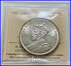 1935 Canada Silver Dollar ICCS MS-65 First Year of Issue Nice Condition