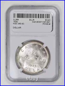 1935 Canada Silver Dollar NGC MS-63