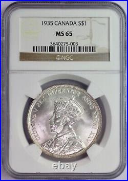 1935 Canada Silver Dollar NGC MS 65