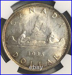 1935 Canada Silver Dollar NGC MS 65 Nice Original Toning