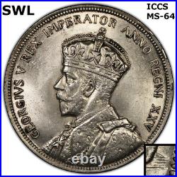 1935 Canada Silver Dollar Short Water Line (SWL) Variety ICCS Graded MS-64