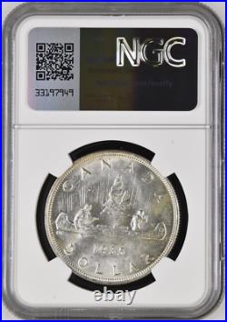 1935 Silver Dollar George-v S1$ Canada Near Gem Bu Ngc Ms64 Rare R3 Blast White