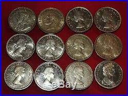 1936-1965 LOT of 12 Canada Silver Dollar Coins