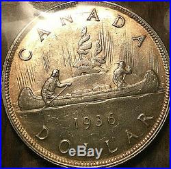 1936 CANADA SILVER DOLLAR ICCS Certified MS-64