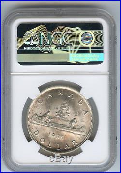 1936 Canada $1 Silver Dollar NGC MS 64 White